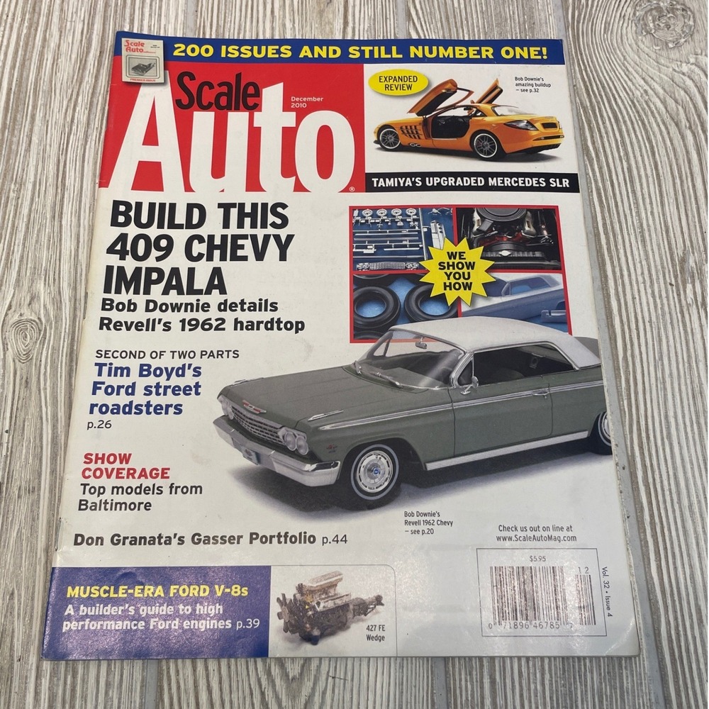 Scale Auto Magazine December 2010 1962 Chevy Impala Tamiya Mercedes SLR McLaren